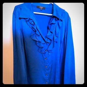 Royal Blue Alex Marie Satin Blouse 3X